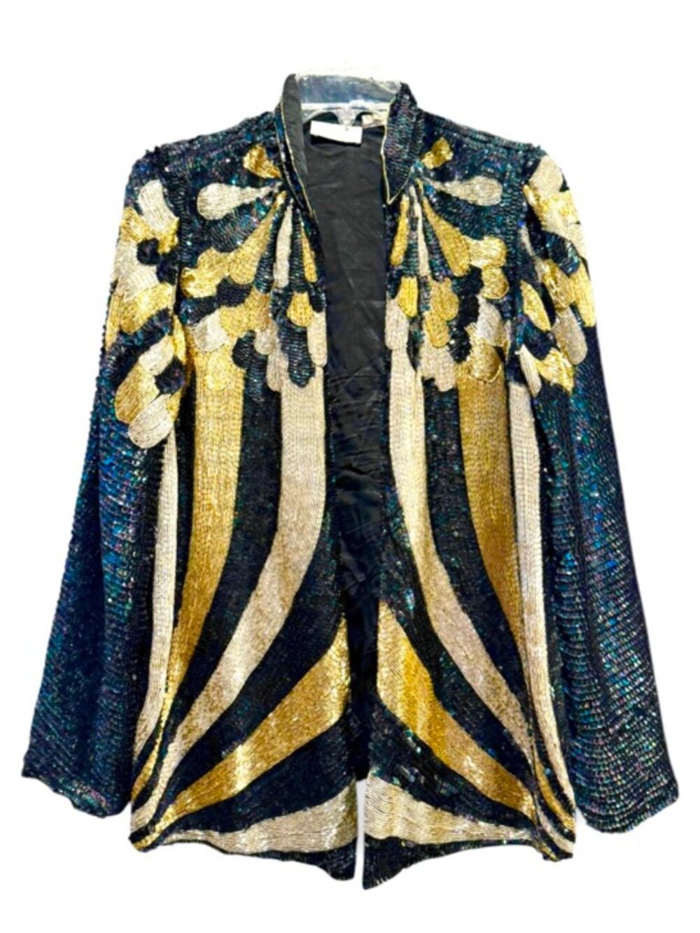 Vintage Rina Z. Beaded Silk & Sequin Jacket Size Small - Picture 4 of 10